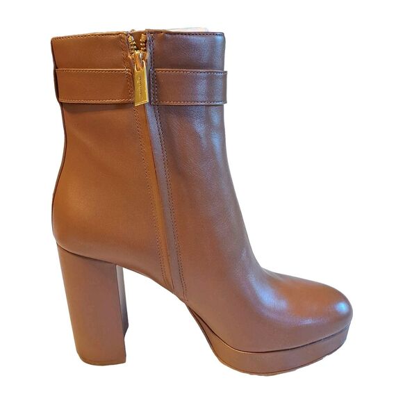 Michael Kors Women's Brown Leather Parker Platform Bootie Boots 4" Heel 10M New! - Picture 5 of 11